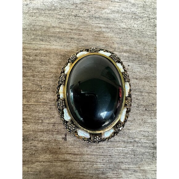 Vintage Sterling Silver Israel Brooch pendant Oval 31.4G - Picture 7 of 13